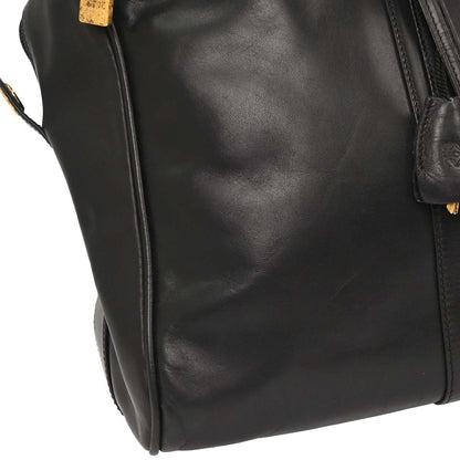 Loewe Black Leather 2way Shoulder Duffle Handbag