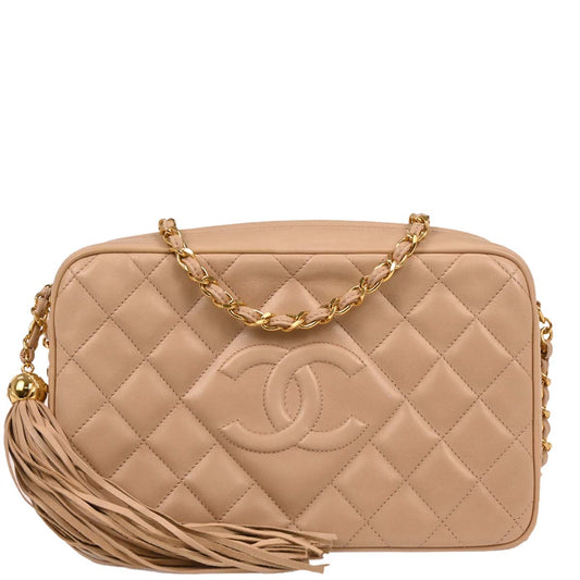 Chanel 1994-1996 Beige Lambskin Camera Bag Small