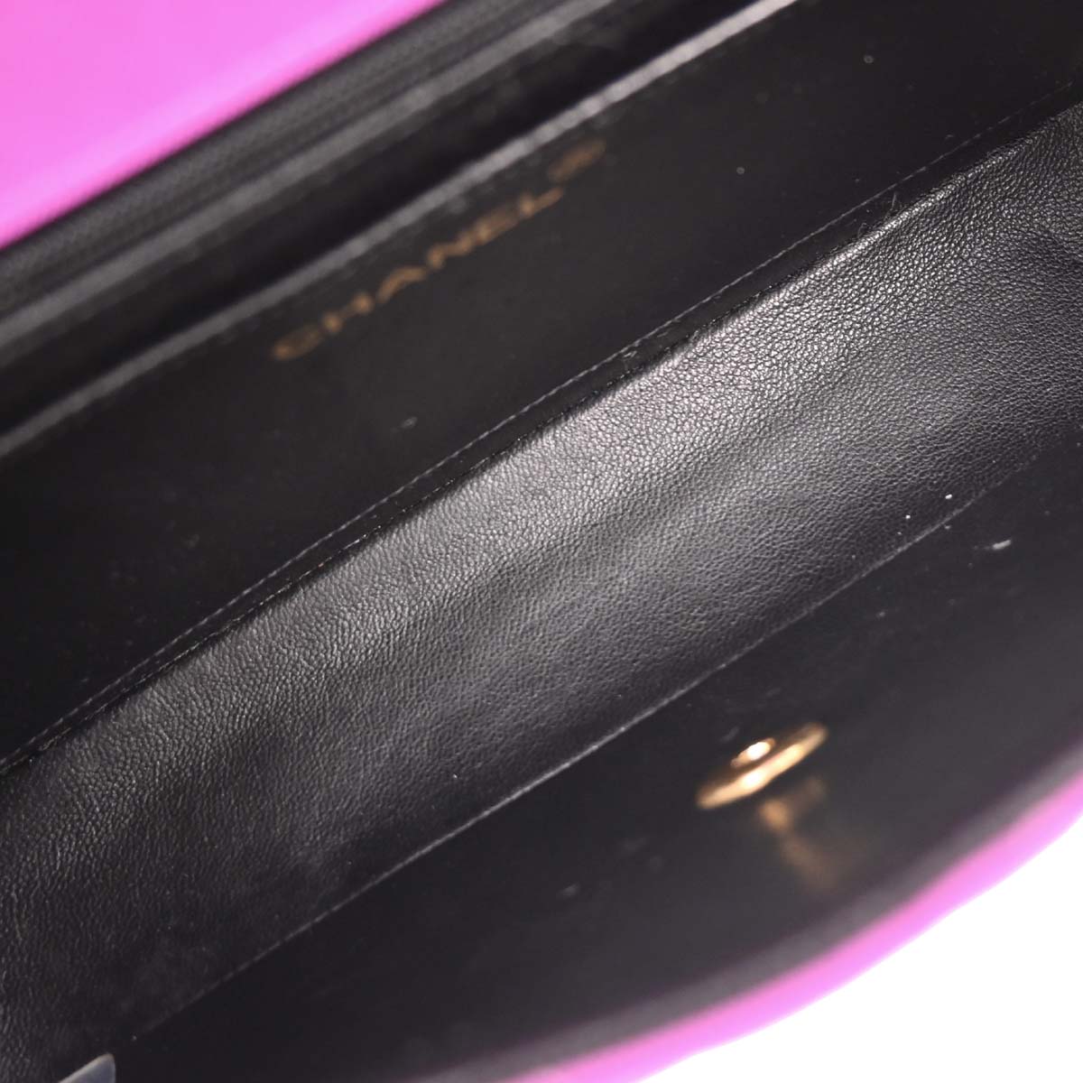 Chanel 1994-1996 Purple Nylon Medium Single Flap Shoulder Bag