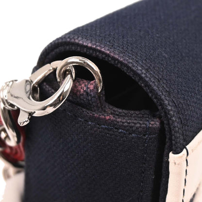 Chanel 2001-2003 Navy Silver Canvas No.5 Choco Bar Handbag