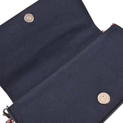 Chanel 2001-2003 Navy Silver Canvas No.5 Choco Bar Handbag