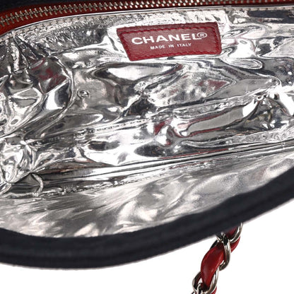 Chanel 2001-2003 Navy Silver Canvas No.5 Choco Bar Handbag