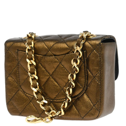 Chanel Bronze Lambskin Classic Flap Micro Bag Pouch