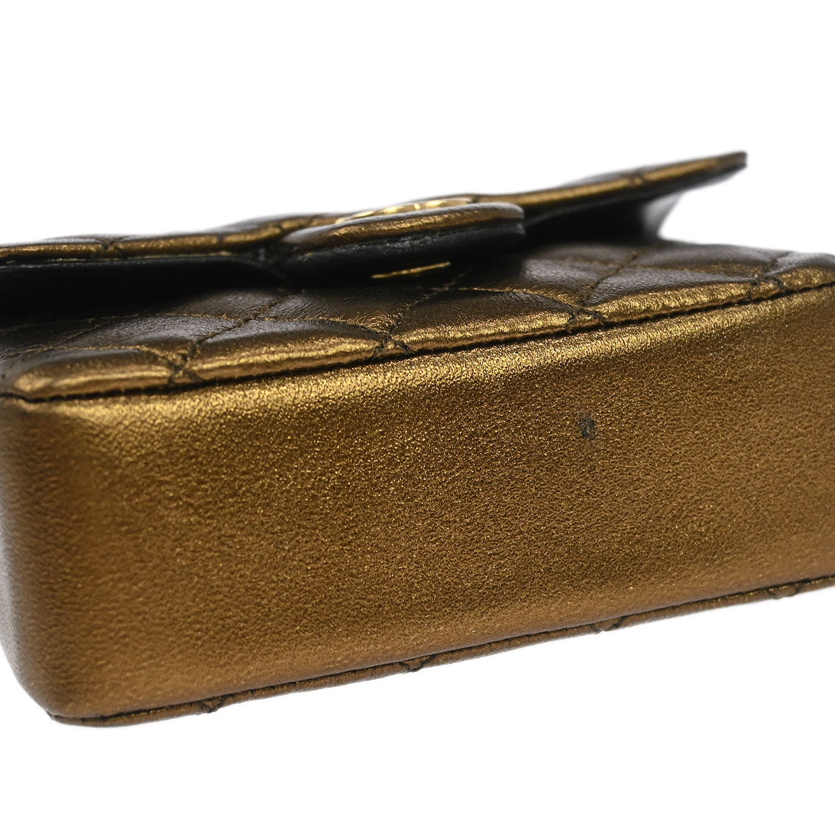 Chanel Bronze Lambskin Classic Flap Micro Bag Pouch