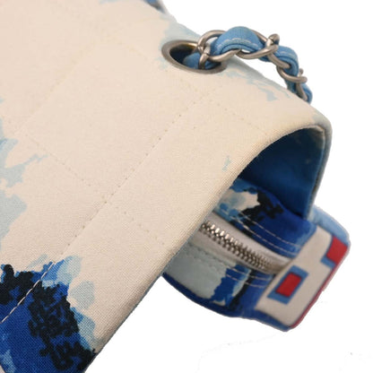 Chanel 2001-2003 Blue Canvas Surf Line Choco Bar Shoulder Bag
