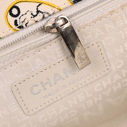 Chanel 2005-2006 White Canvas Valentine Chain Shoulder Bag