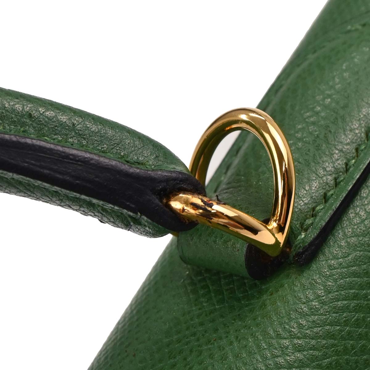 Hermes 2003 Green Courchevel Kelly 35 Sellier 2way Shoulder Handbag