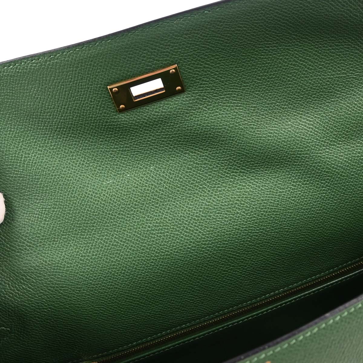 Hermes 2003 Green Courchevel Kelly 35 Sellier 2way Shoulder Handbag
