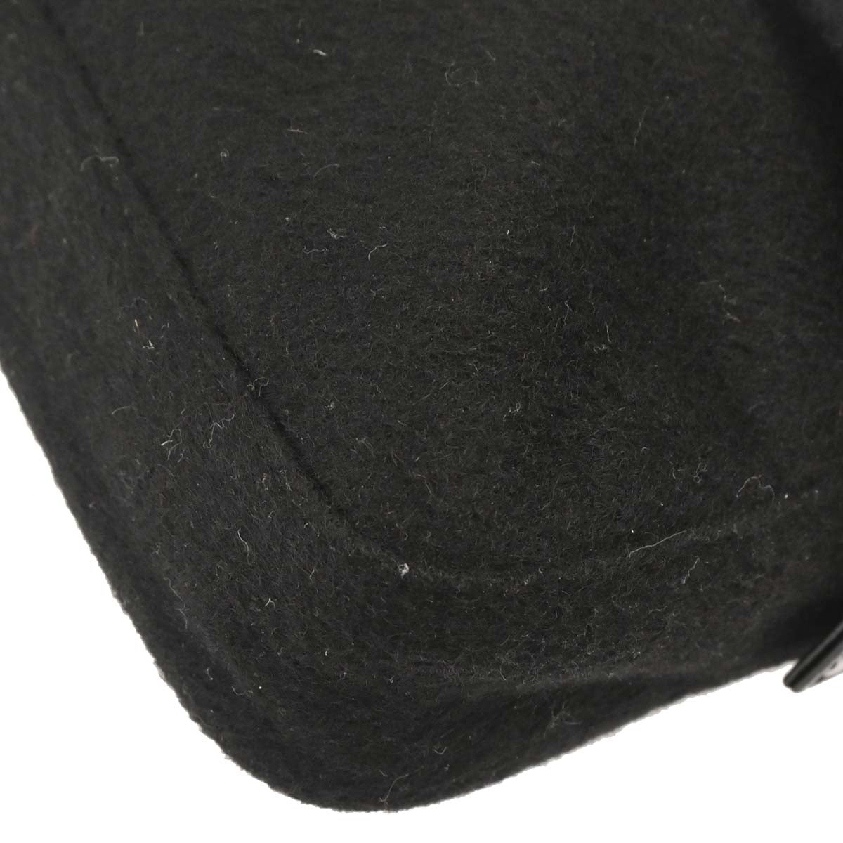 Fendi Black Wool Baguette Handbag