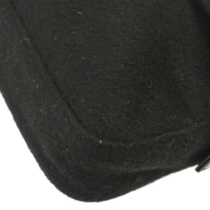 Fendi Black Wool Baguette Handbag