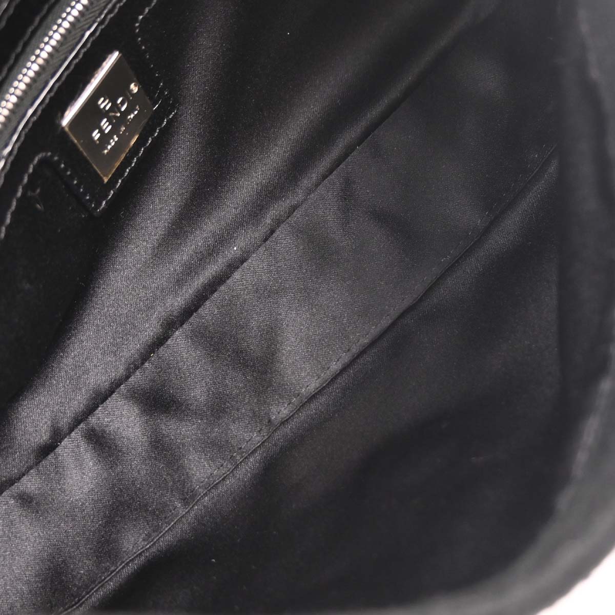 Fendi Black Wool Baguette Handbag