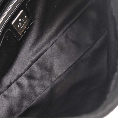Fendi Black Wool Baguette Handbag