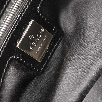 Fendi Black Wool Baguette Handbag