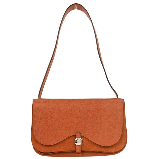 Hermes 2005 Orange Toile Chevrons Vache Liegee Sac Colorado PM Handbag