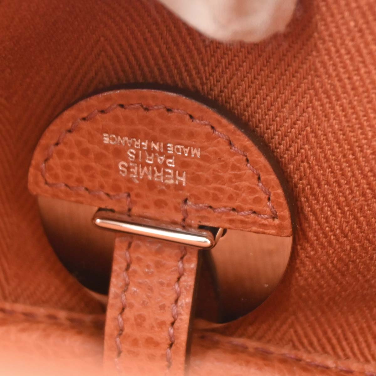 Hermes 2005 Orange Toile Chevrons Vache Liegee Sac Colorado PM Handbag