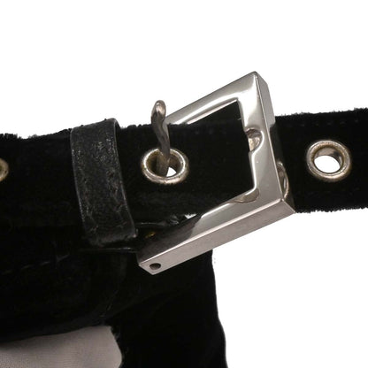 Fendi Black Velvet Baguette Handbag