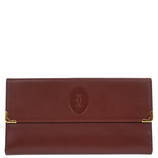 Cartier Bordeaux Trifold Long Wallet