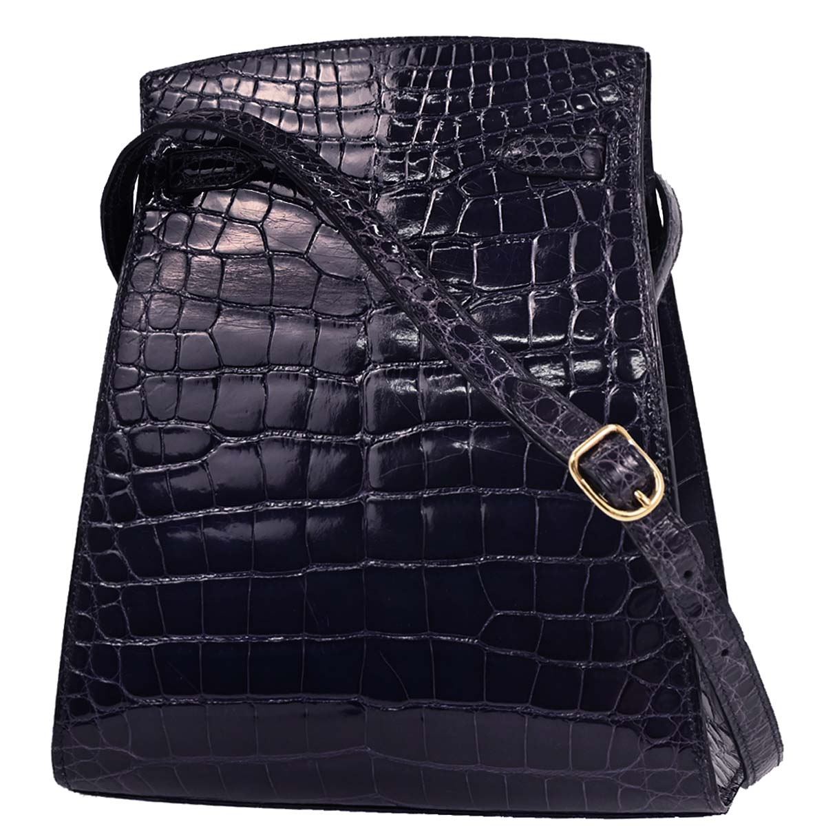 Hermes * Raisin Alligator Kelly Sport PM Shoulder Bag
