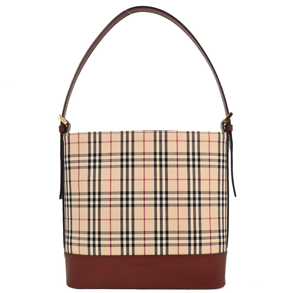Burberry Beige Bordeaux Burberry Check Shoulder Bag