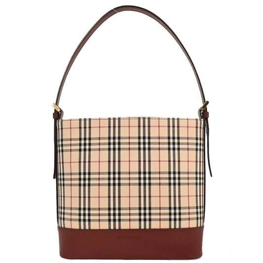 Burberry Beige Bordeaux Burberry Check Shoulder Bag
