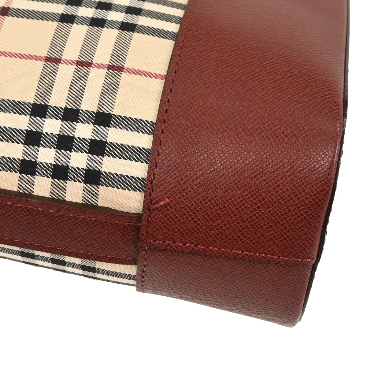 Burberry Beige Bordeaux Burberry Check Shoulder Bag
