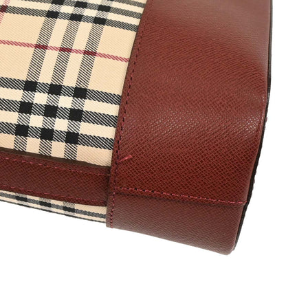 Burberry Beige Bordeaux Burberry Check Shoulder Bag