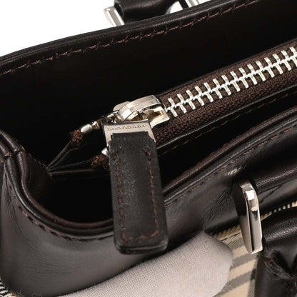 Burberry Beige Brown Burberry Check Tote Bag