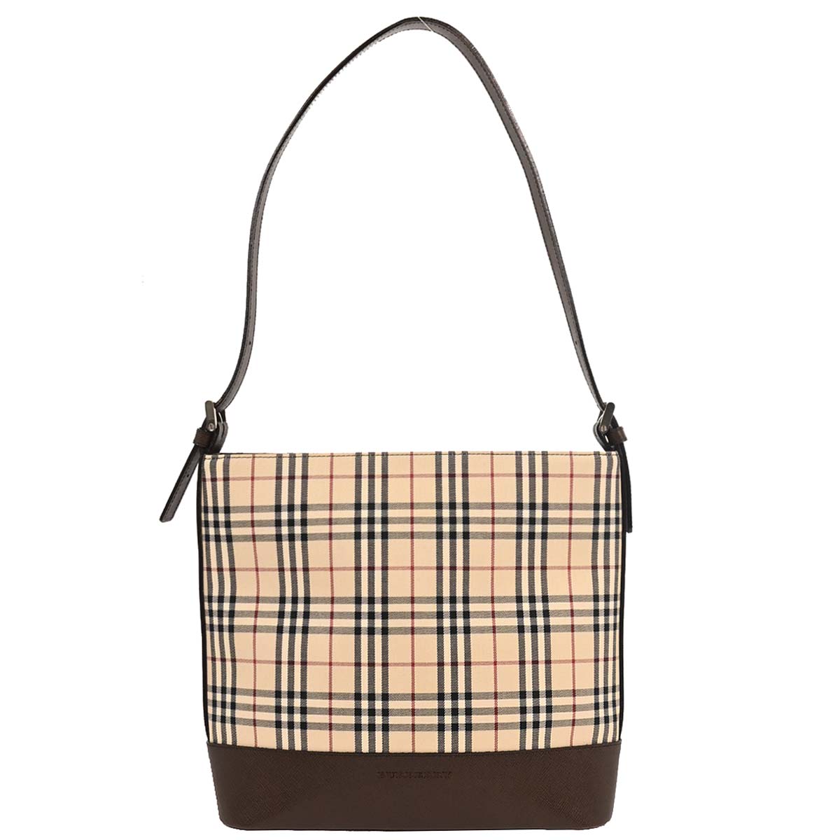 Burberry Beige Brown Burberry Check Shoulder Bag