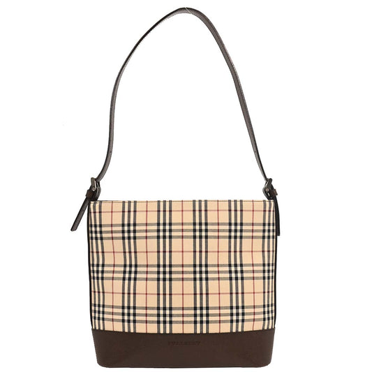 Burberry Beige Brown Burberry Check Shoulder Bag