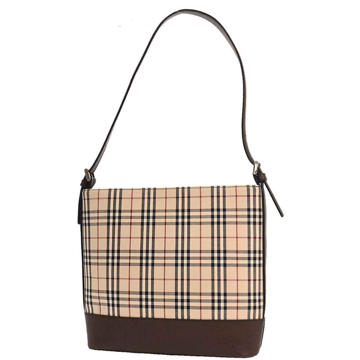 Burberry Beige Brown Burberry Check Shoulder Bag