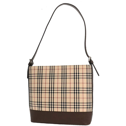 Burberry Beige Brown Burberry Check Shoulder Bag