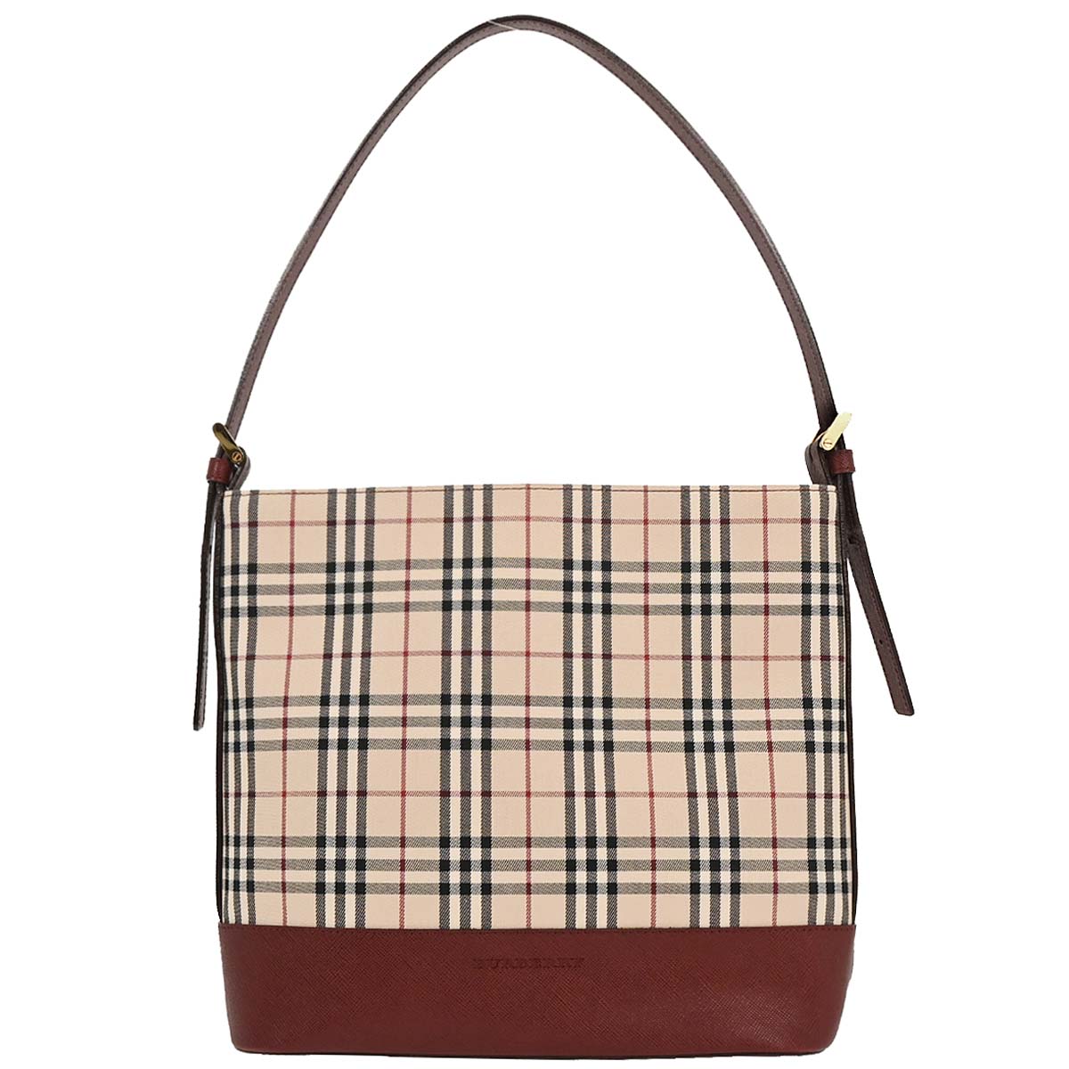 Burberry Beige Bordeaux Burberry Check Shoulder Bag