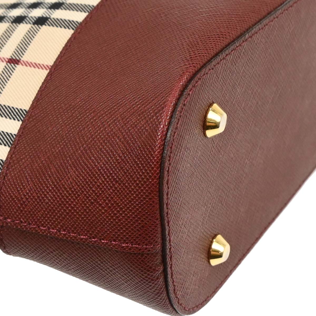 Burberry Beige Bordeaux Burberry Check Shoulder Bag