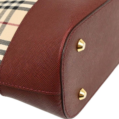 Burberry Beige Bordeaux Burberry Check Shoulder Bag