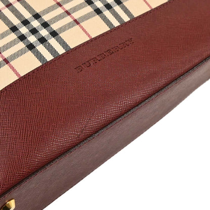 Burberry Beige Bordeaux Burberry Check Shoulder Bag