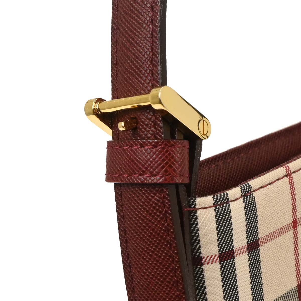 Burberry Beige Bordeaux Burberry Check Shoulder Bag