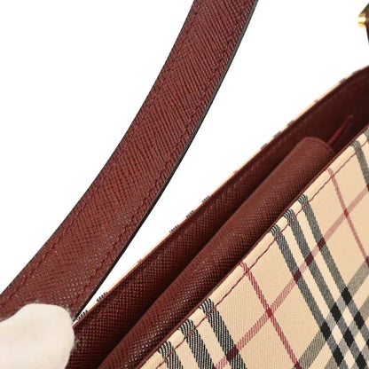 Burberry Beige Bordeaux Burberry Check Shoulder Bag