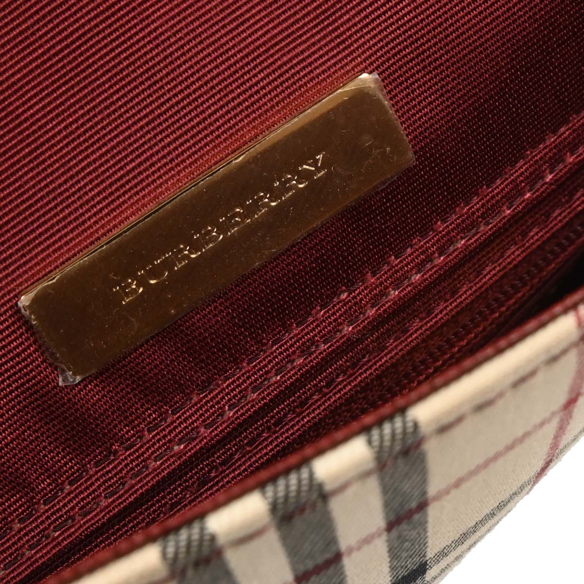 Burberry Beige Bordeaux Burberry Check Shoulder Bag