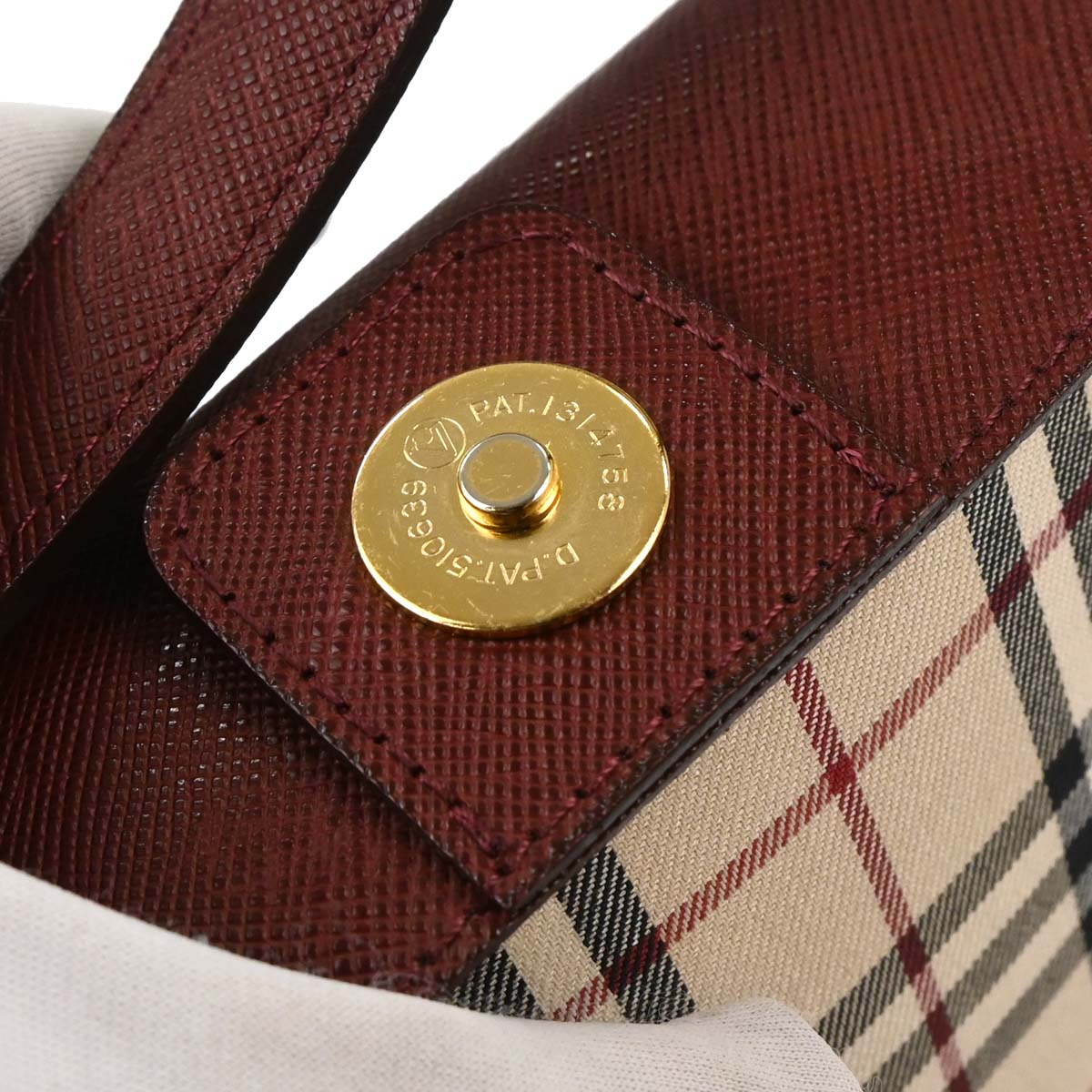 Burberry Beige Bordeaux Burberry Check Shoulder Bag