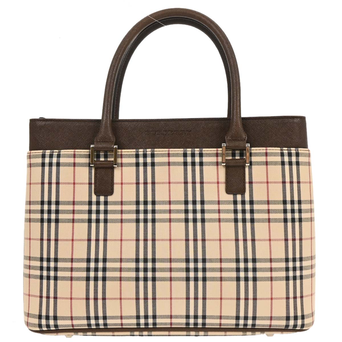 Burberry Beige Brown Burberry Check Tote Bag