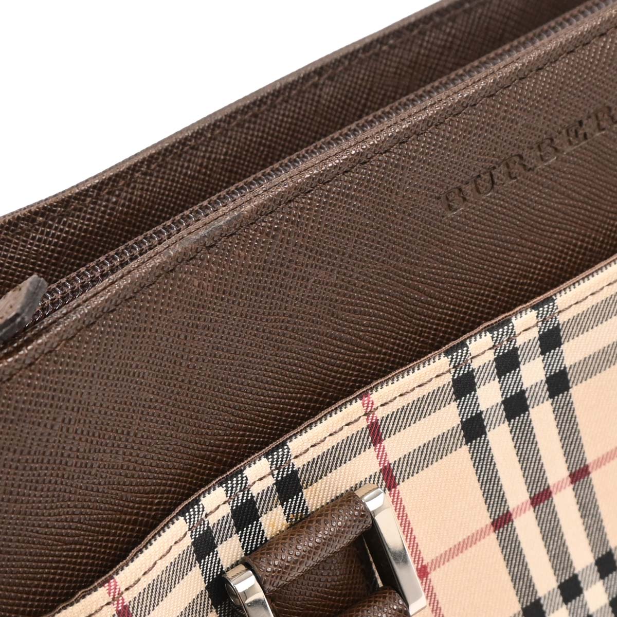 Burberry Beige Brown Burberry Check Tote Bag