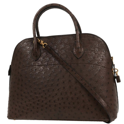 Hermes * Havane Ostrich Bolide 35 2way Shoulder Handbag