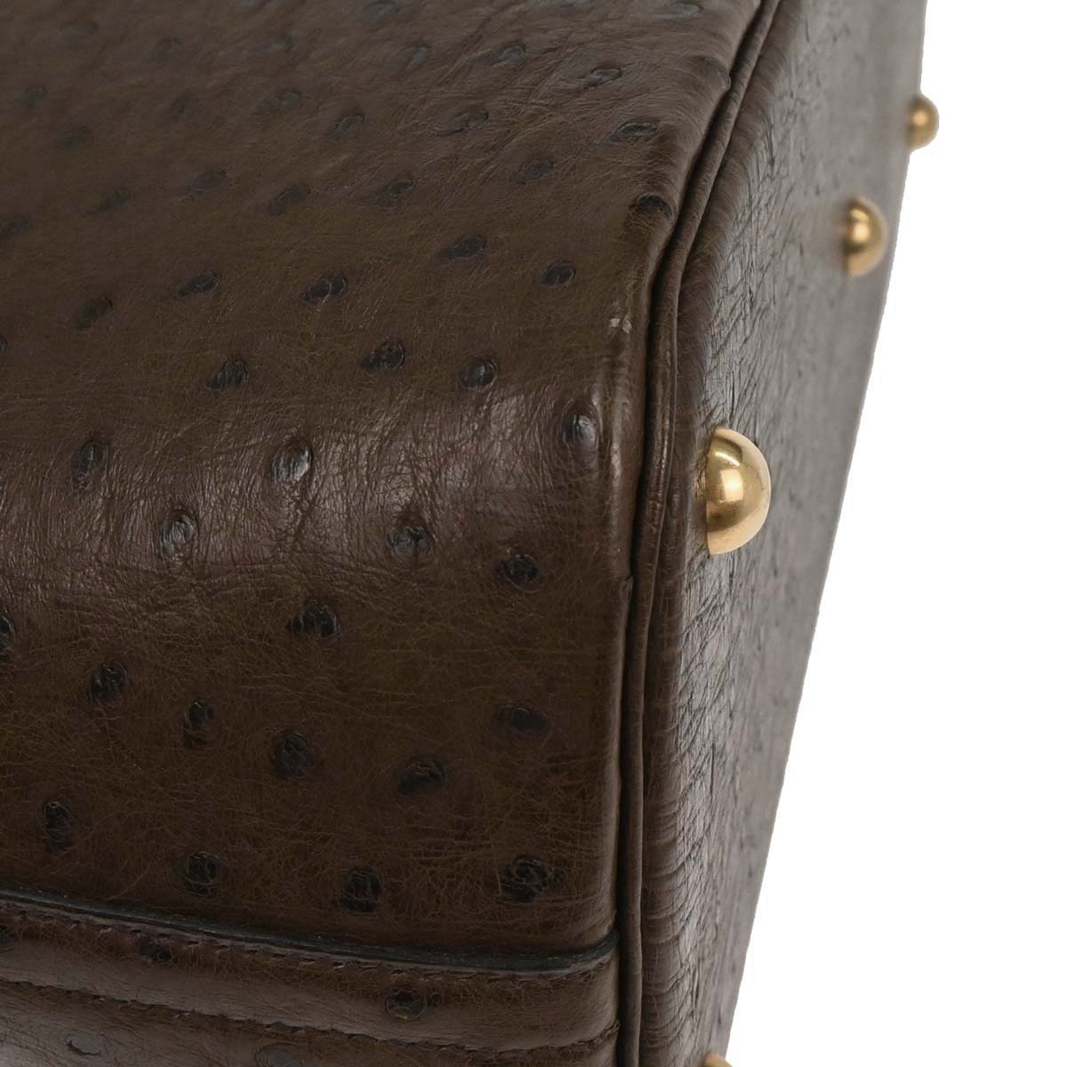 Hermes * Havane Ostrich Bolide 35 2way Shoulder Handbag
