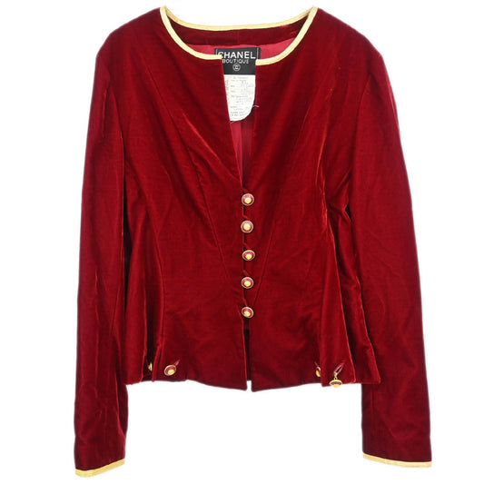 Chanel 1993 Single Breasted Jacket Bordeaux #42