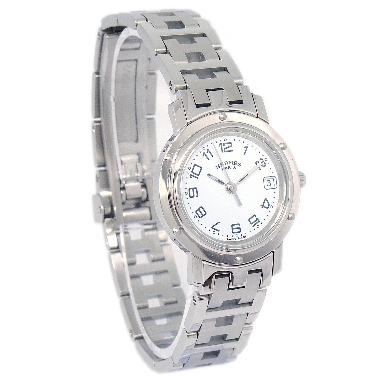 Hermes CL4.210 Clipper Quartz Watch SS