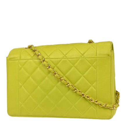 Chanel 1996-1997 Light Green Lambskin Medium Diana Shoulder Bag