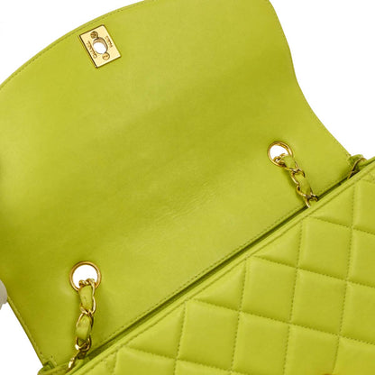 Chanel 1996-1997 Light Green Lambskin Medium Diana Shoulder Bag