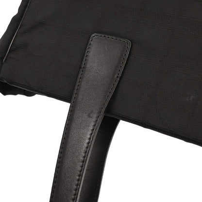 Chanel 2008-2009 Black Jacquard Nylon Travel Line Tote Handbag