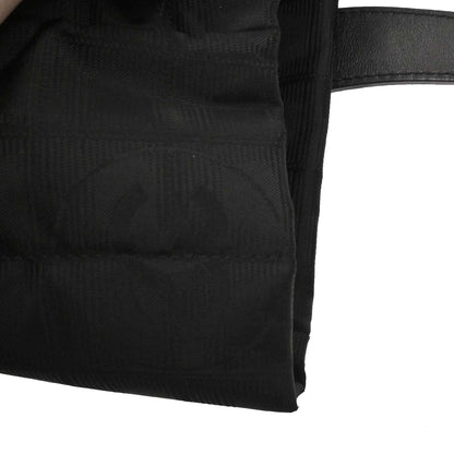 Chanel 2008-2009 Black Jacquard Nylon Travel Line Tote Handbag