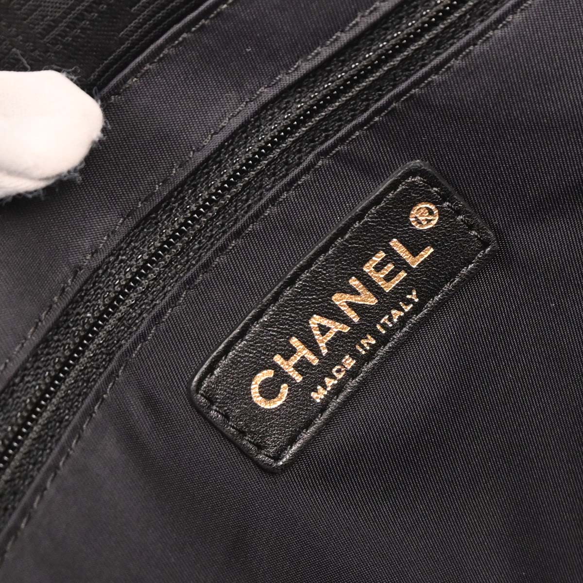 Chanel 2008-2009 Black Jacquard Nylon Travel Line Tote Handbag